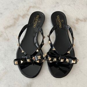 Valentino Rockstud Jelly Thong Sandals